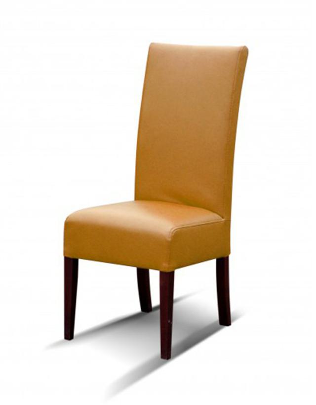 High Back Chair Leather Modern Furniture For Dining Room Yellow Rectangular Back