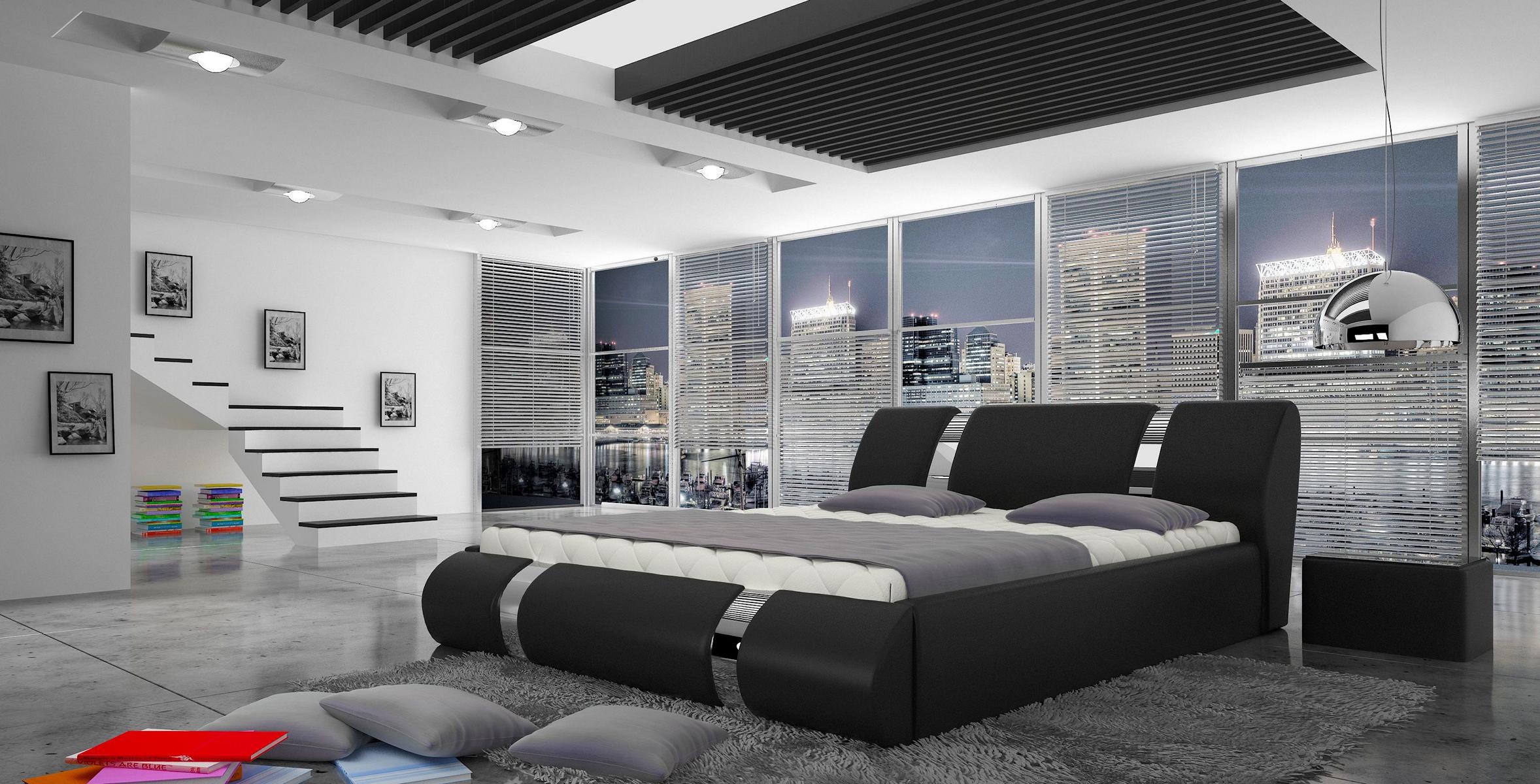 Wasserbett Bett Betten Komplett Lederbett Polsterbett mit Matratze Neu