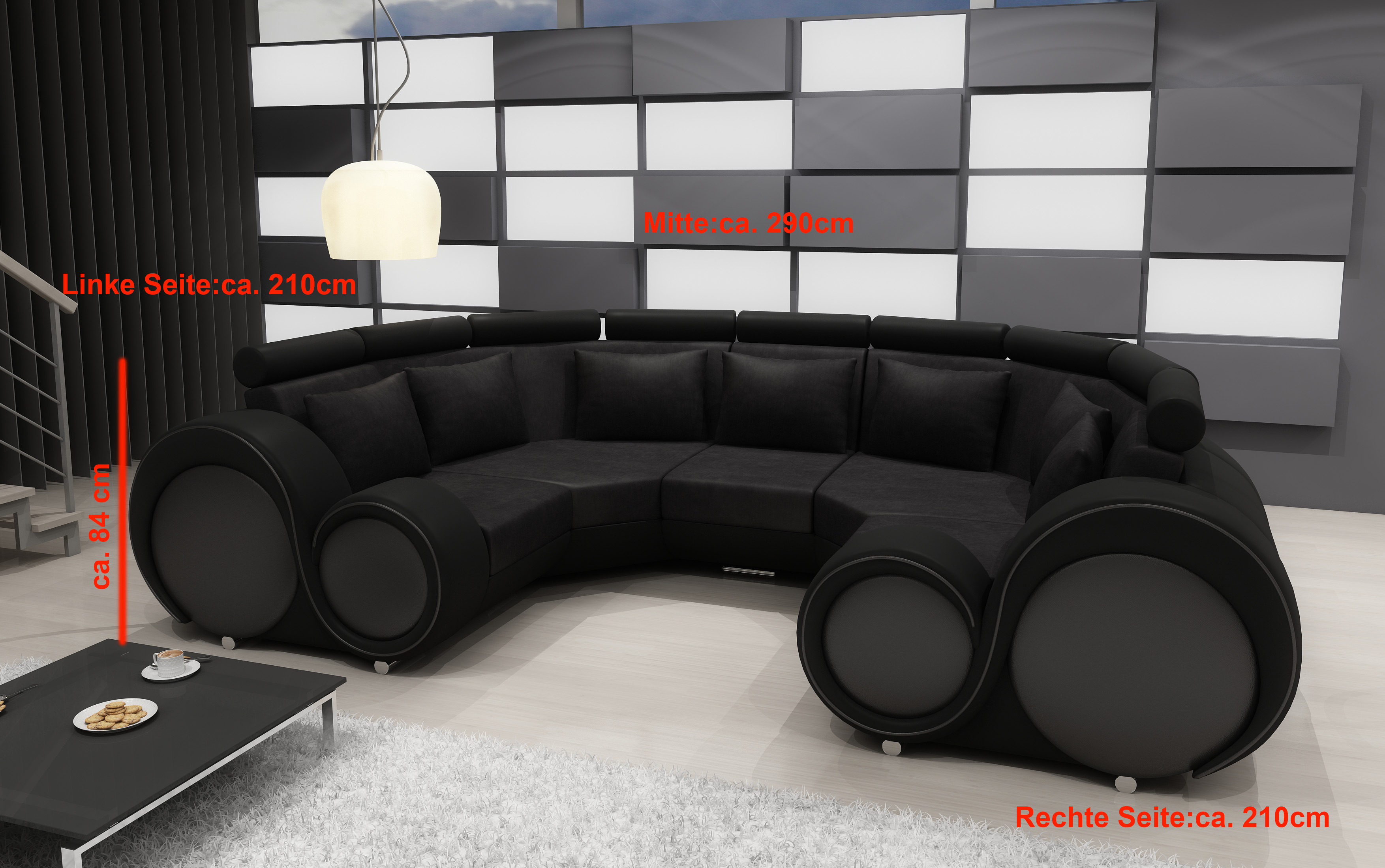 Sofa Stoff Ecksofa Wohnlandschaft Big Xxl Couch Ecksofa