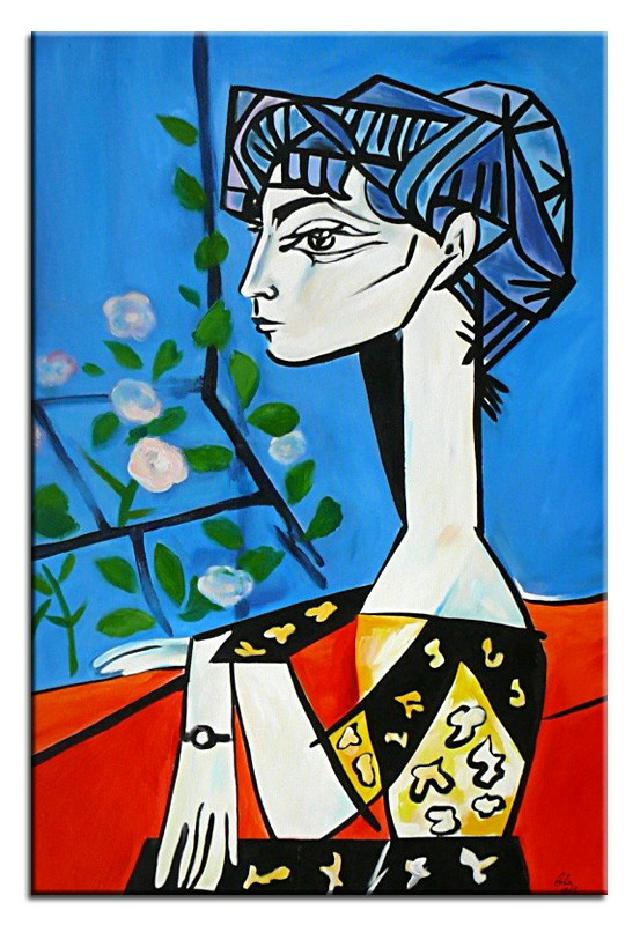 Pablo Picasso Jacqueline Mit Blumen Olbild Gemalde Leinwand Olbild Bilder G00791 Ebay