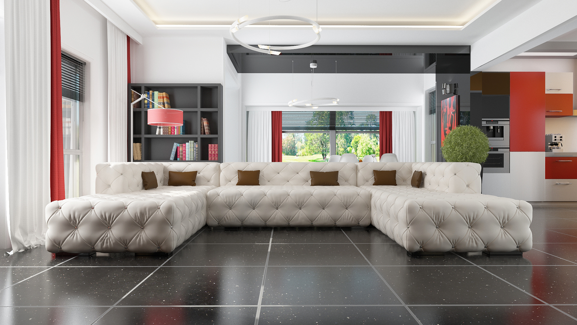 Details Zu Designer Chesterfield Xxl Wohnlandschaft Kristalle Textil Leder Sofa Couch Neu A